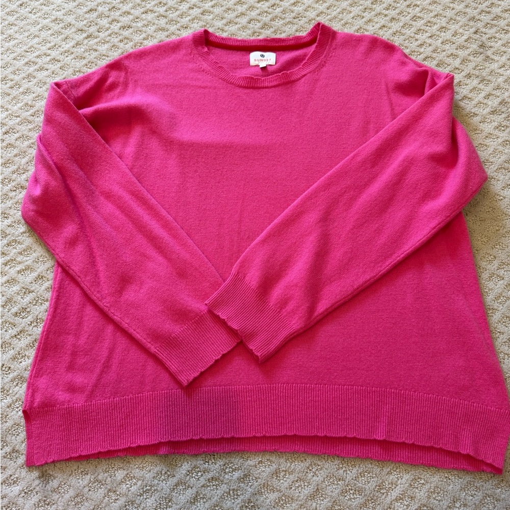Sundry Fuchsia Crew Neck Sweater